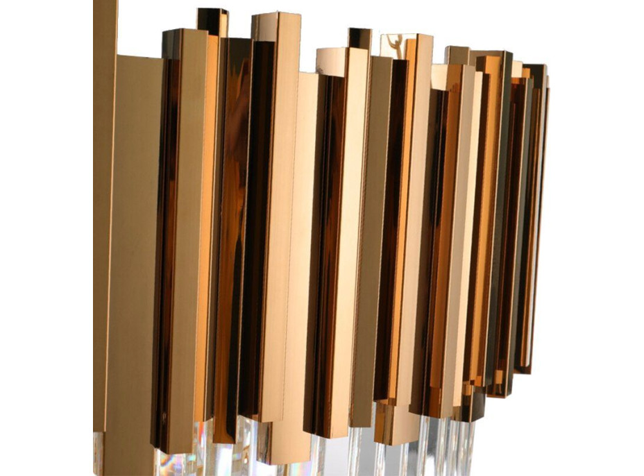 Stropné krištáľové svietidlo ROCK long - 60x30 cm - zlaté