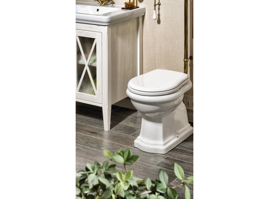 Kerasan RETRO WC sedátko Soft Close, biela/bronz 108601N