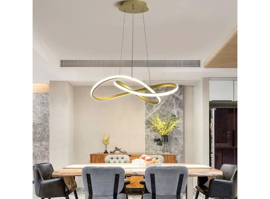 Stropné LED svietidlo RING 32W - zlaté - 55x55 cm