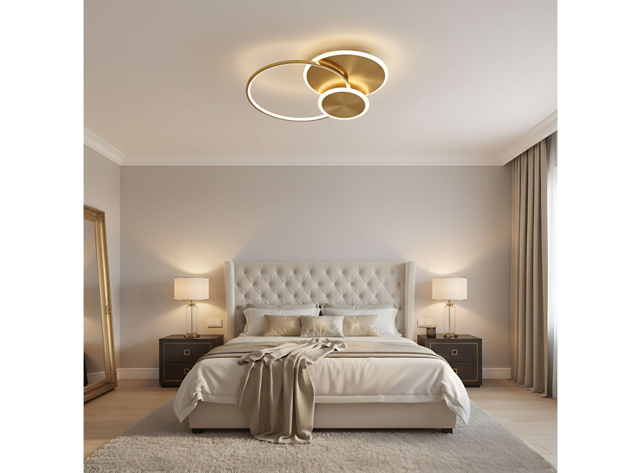 Stropné LED svietidlo ECLIPSE - 60W - zlaté + ovládač