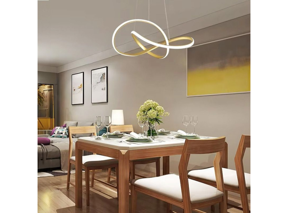 Stropné LED svietidlo RING 32W - zlaté - 55x55 cm