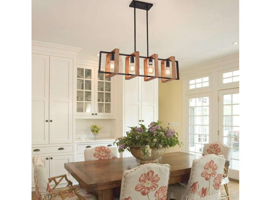 Stropné svietidlo WOODCAGE 4 - drevo