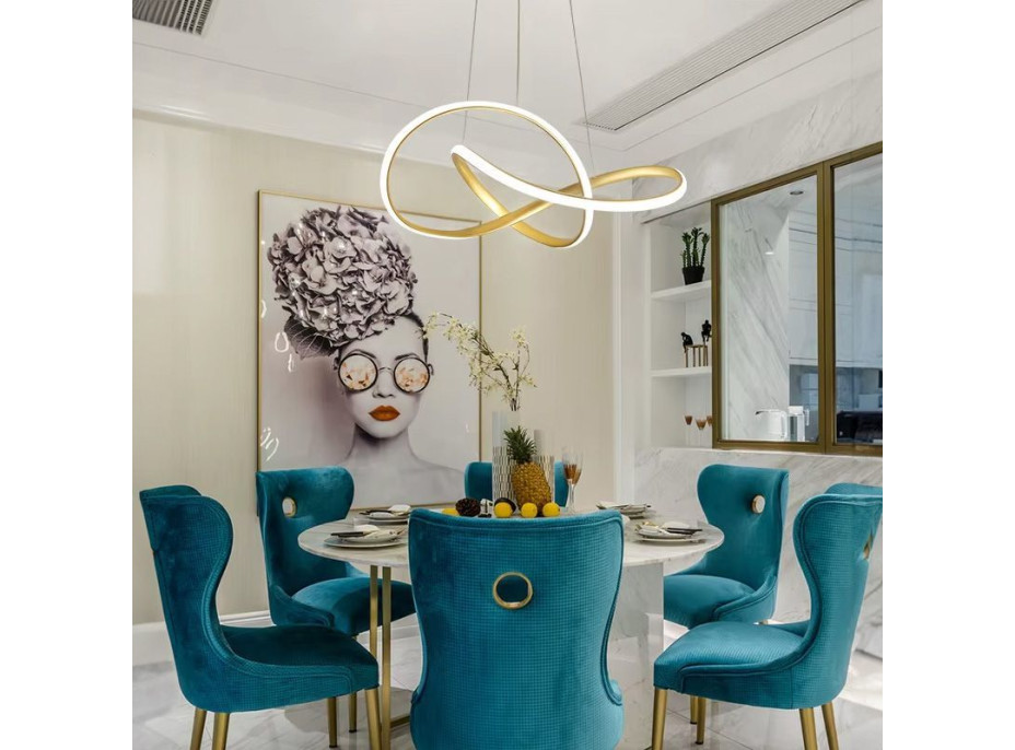 Stropné LED svietidlo RING 32W - zlaté - 55x55 cm