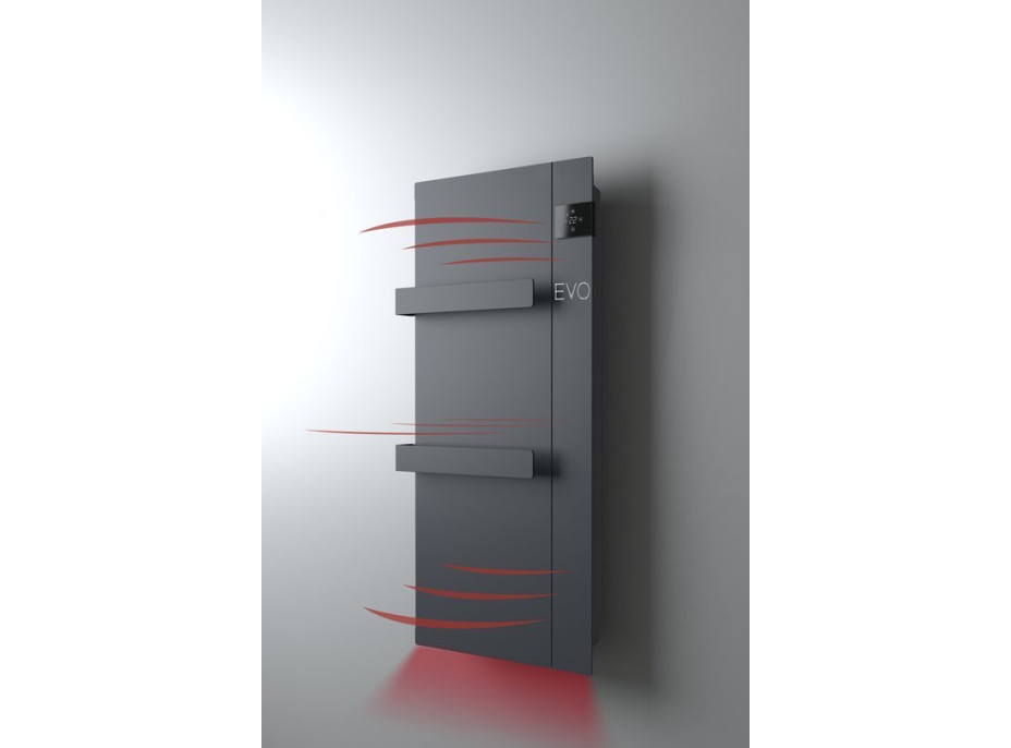 Sapho ONSEN EVO elektrické vykurovacie teleso 400x900mm, 1000 W, antracit ONS10011