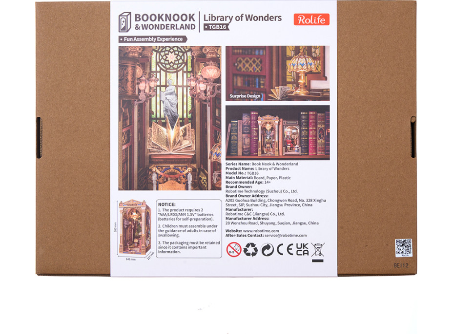 RoboTime 3D skladačka Zarážka na knihy Miniatúra domčeka Knižnica divov