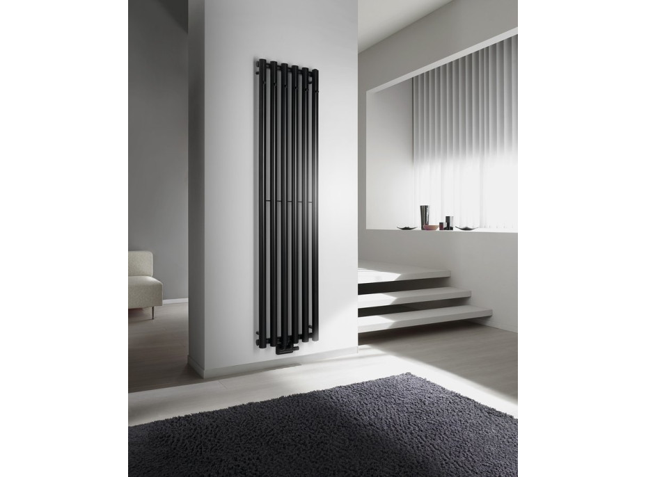 Sapho PILON vykurovacie teleso 418x1800mm, so šiestimi háčikmi pre uterák, čierna mat IZ132T
