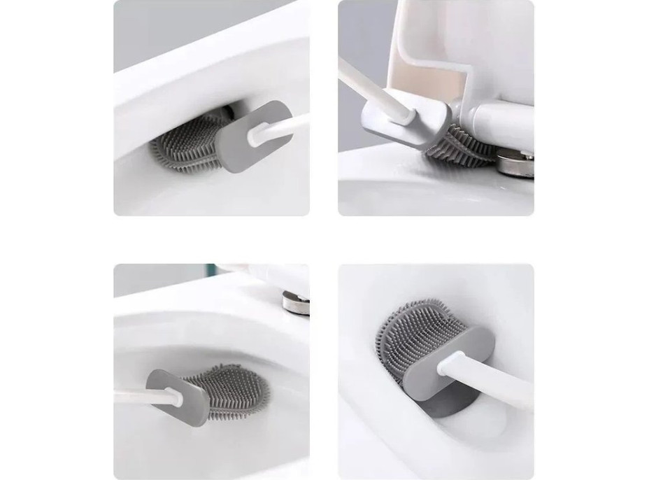 Aqualine SANA WC silikónová štetka závesná/na postavenie, biela mat BS010