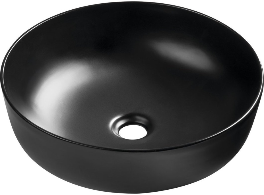 Sapho RONDEA keramické umývadlo na dosku Ø 41cm, čierna mat AR445B