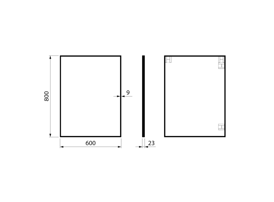 Sapho NOTION SLIM zrkadlo v ráme 60x80cm, zlato mat NT860G