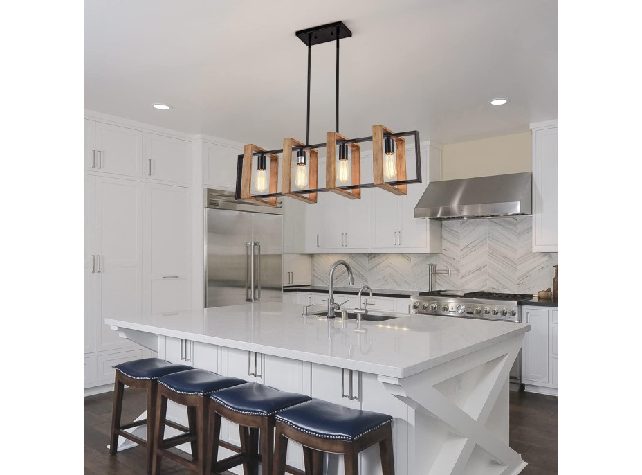 Stropné svietidlo WOODCAGE 4 - drevo