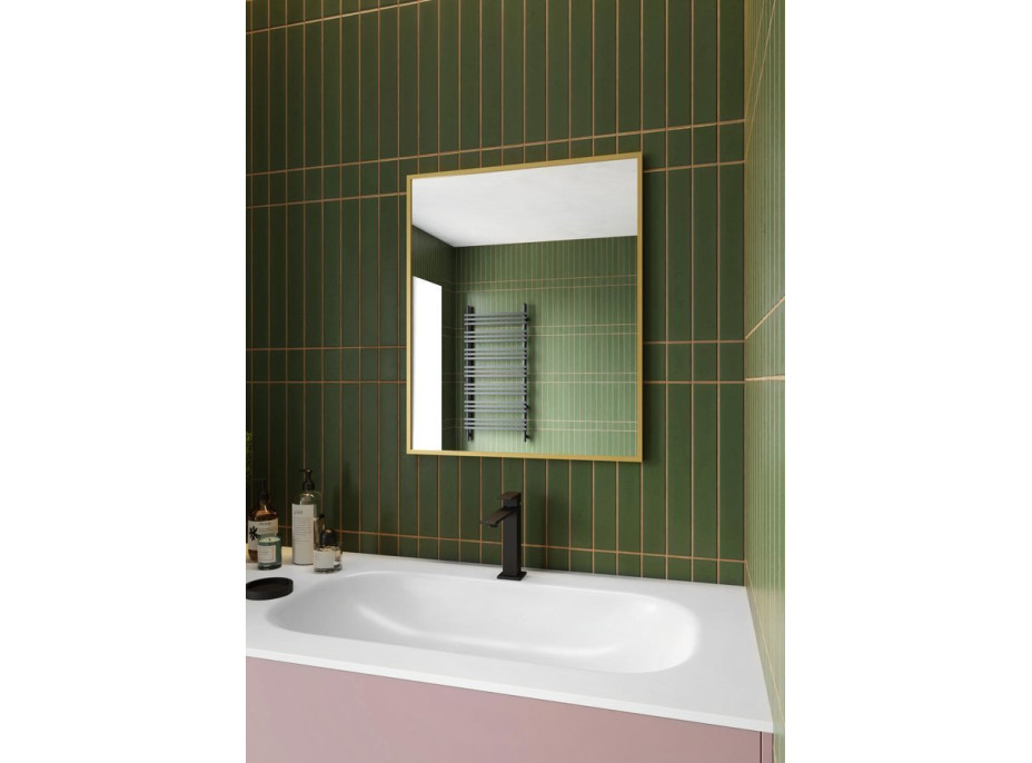 Sapho NOTION SLIM zrkadlo v ráme 60x80cm, zlato mat NT860G