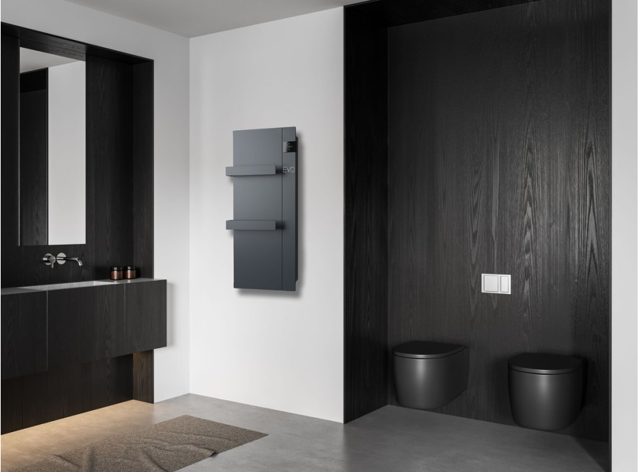 Sapho ONSEN EVO elektrické vykurovacie teleso 400x900mm, 1000 W, antracit ONS10011