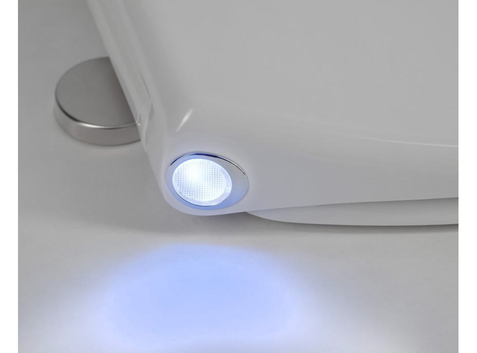 Sapho PHARO WC sedátko s LED podsvietením, Soft Close, Easy Take, biela WX1315