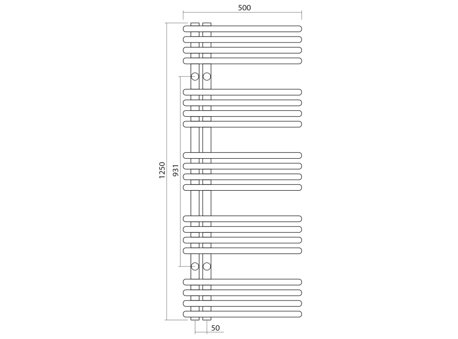 Sapho NYMPHA vykurovacie teleso 500x1250mm, biela mat LLN125W