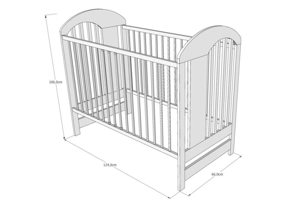 Detská postieľka so šuplíkom LITTLE TIMON 120x60 cm - PRÍRODNÁ BOROVICA