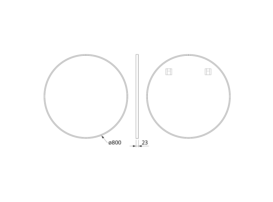 Sapho NOTION SLIM okrúhle zrkadlo v ráme ø 80cm, biela mat NT800W