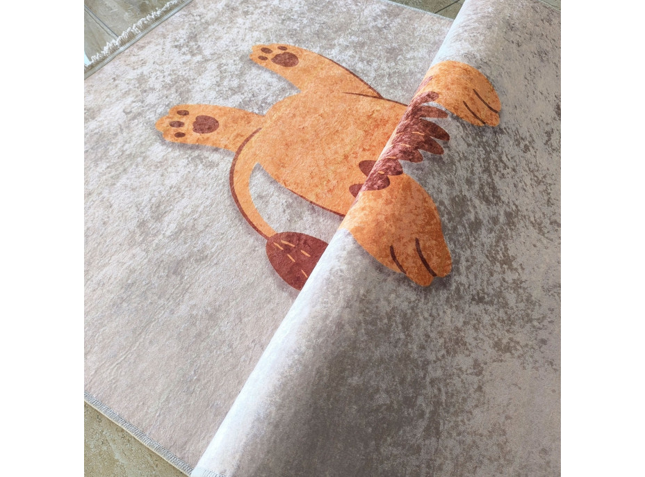 Detský kusový koberec HONOR New - Lev - šedý