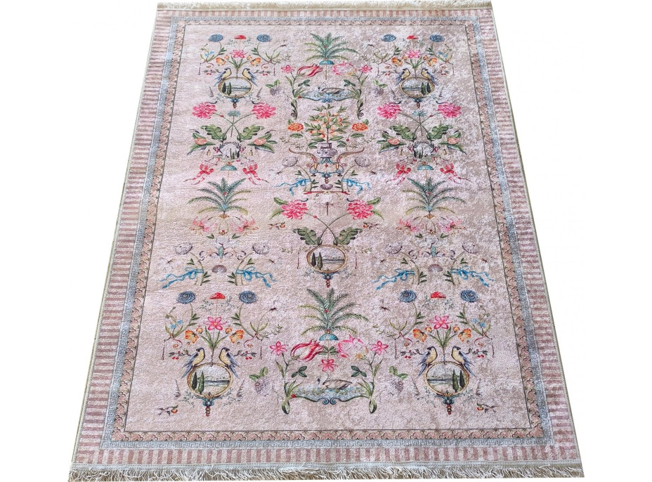 Kusový koberec HONOR New - Exotic flowers - krémový