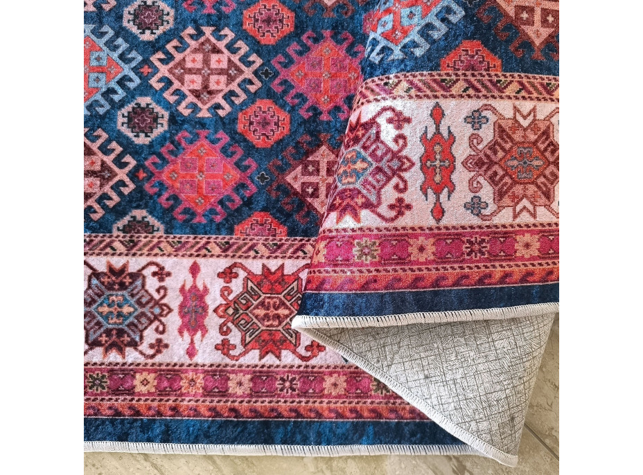 Kusový koberec HONOR New - Pattern - tmavomodrý/červený