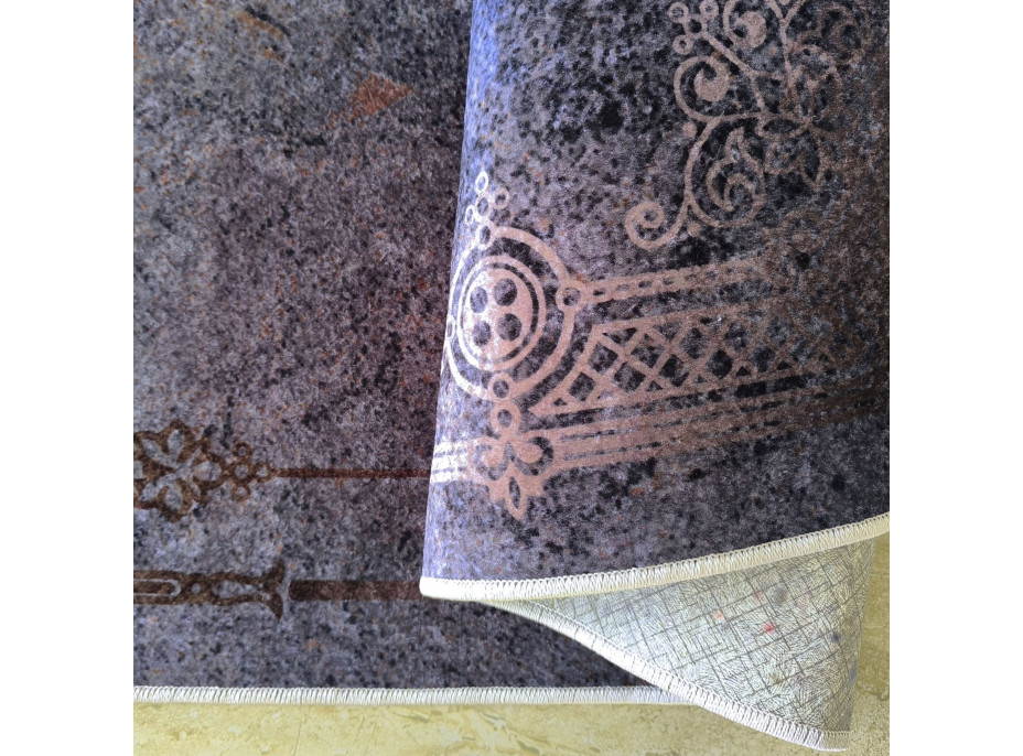 Kusový koberec HONOR New - Edge - tmavo šedý / hnedý