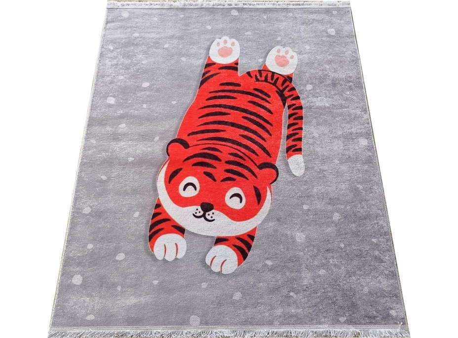 Detský kusový koberec HONOR New - Tiger - šedý