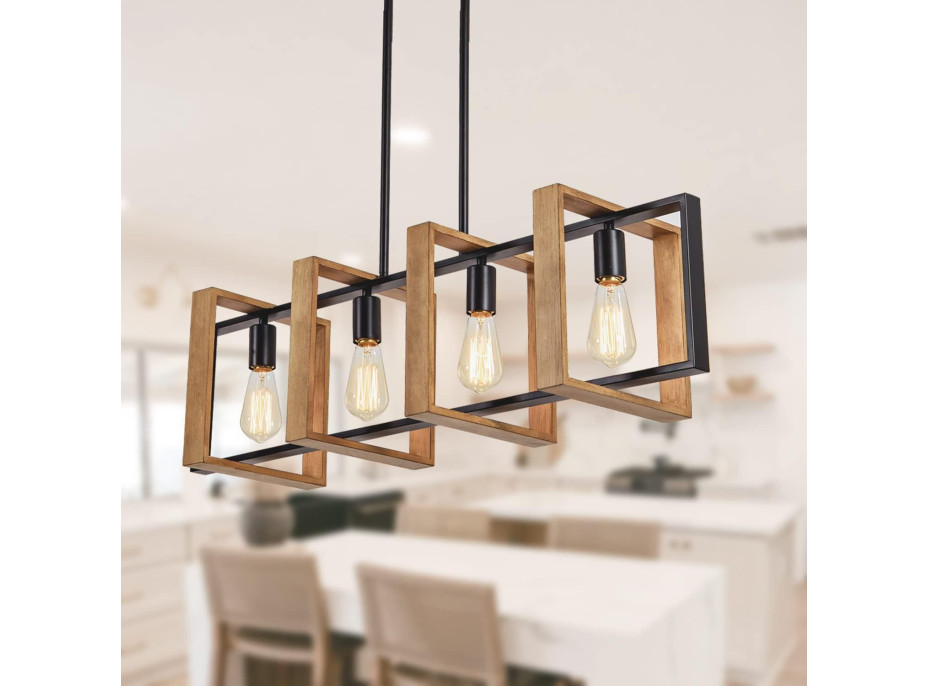Stropné svietidlo WOODCAGE 4 - drevo