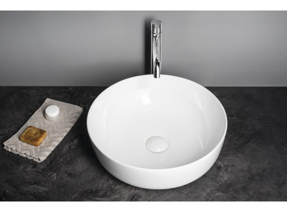 Sapho RONDEA keramické umývadlo na dosku Ø 41cm, biela AR445
