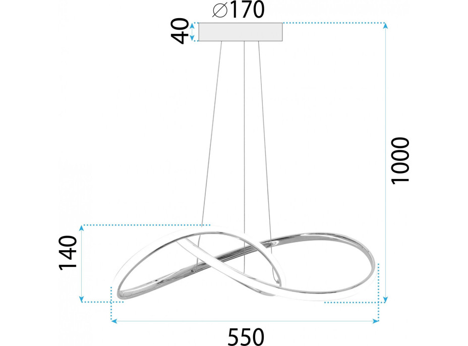 Stropné LED svietidlo RING 32W - zlaté - 55x55 cm