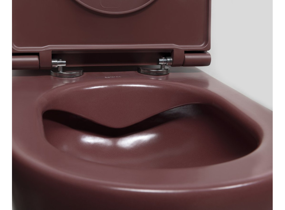 Isvea INFINITY závesná WC misa, Rimless, 36, 5x53cm, maroon red 10NF02005-2R