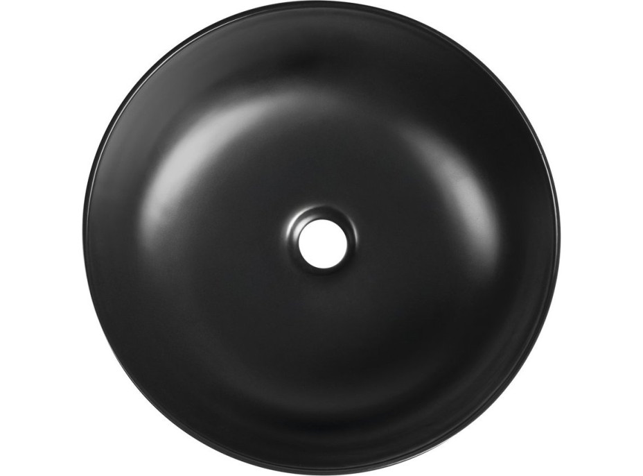 Sapho RONDEA keramické umývadlo na dosku Ø 41cm, čierna mat AR445B