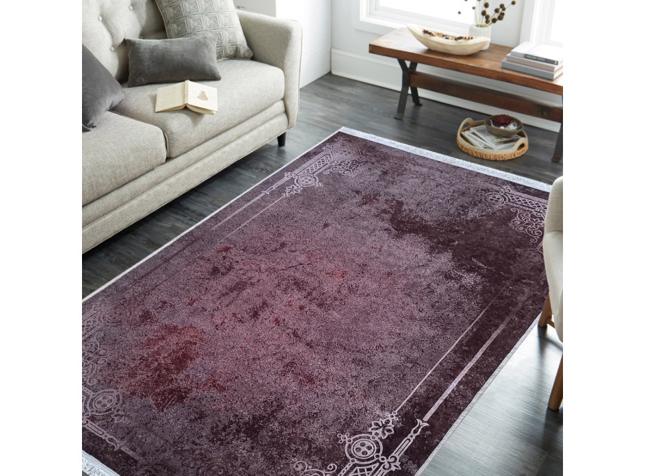 Kusový koberec HONOR New - Edge - tmavo červený