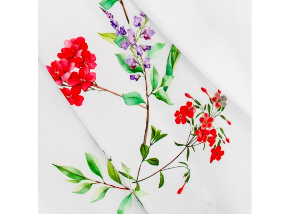 Veľkonočný obrus BLISS Kvety - 130x180 cm - biely