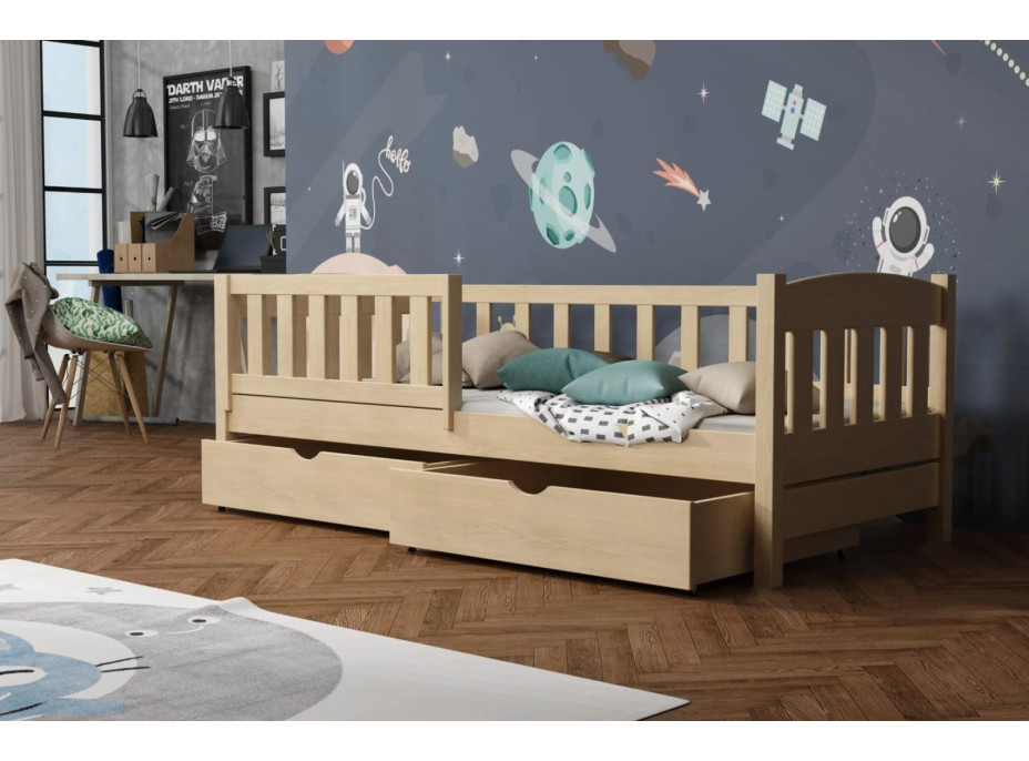 Detská posteľ z masívu borovice BEN so šuplíkmi - 180x80 cm