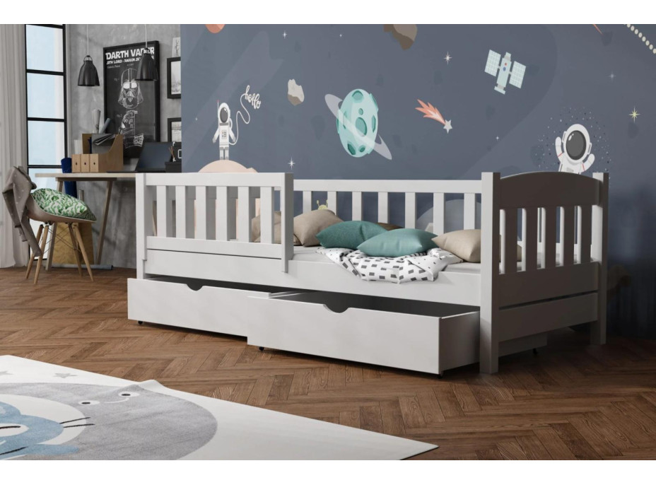 Detská posteľ z masívu borovice BEN so šuplíkmi - 180x80 cm