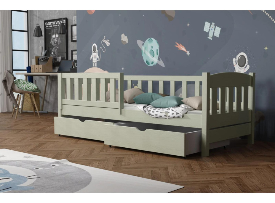 Detská posteľ z masívu borovice BEN so šuplíkmi - 180x80 cm