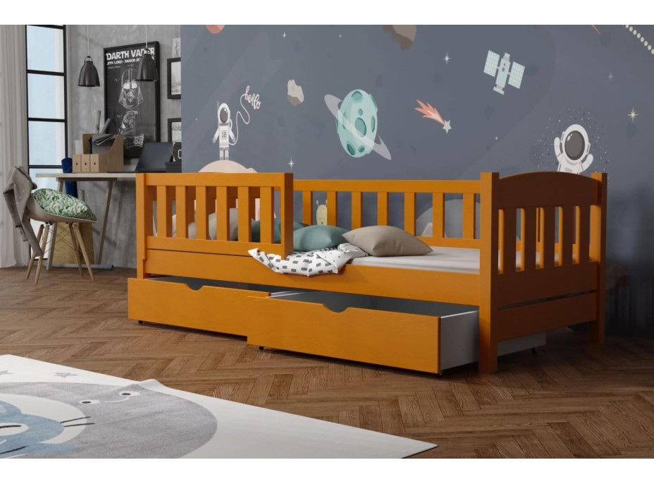 Detská posteľ z masívu borovice BEN so šuplíkmi - 180x80 cm
