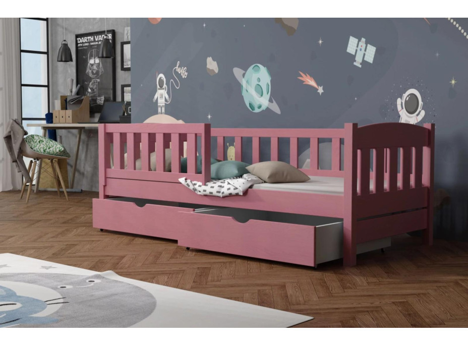 Detská posteľ z masívu borovice BEN so šuplíkmi - 180x80 cm