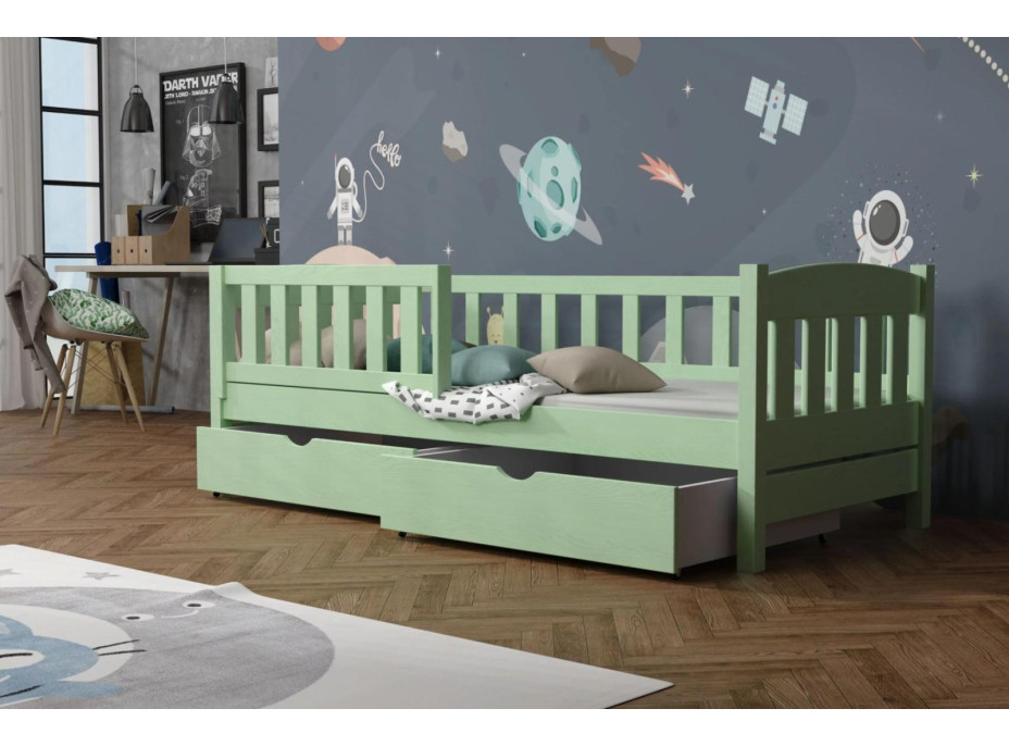 Detská posteľ z masívu borovice BEN so šuplíkmi - 180x80 cm