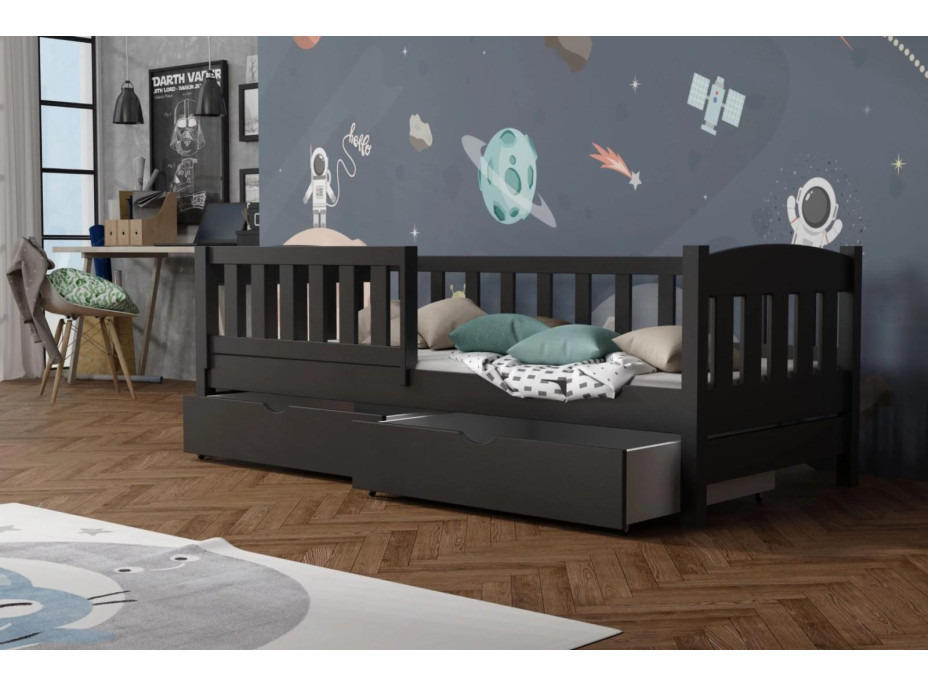 Detská posteľ z masívu borovice BEN so šuplíkmi - 200x90 cm