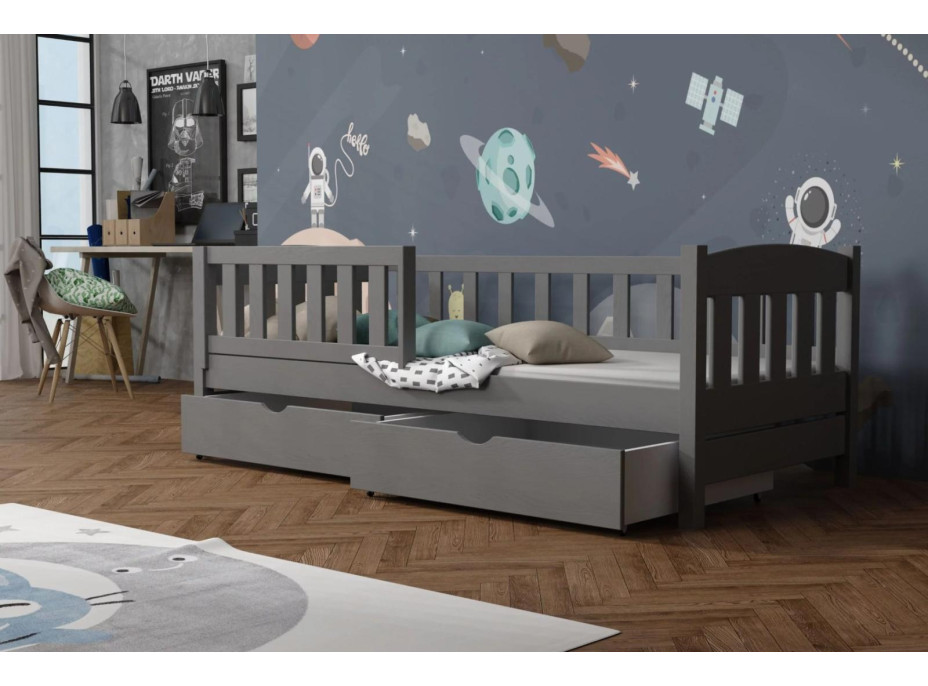 Detská posteľ z masívu borovice BEN so šuplíkmi - 200x90 cm