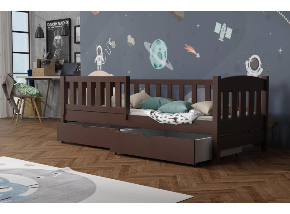 Detská posteľ z masívu borovice BEN so šuplíkmi - 200x90 cm