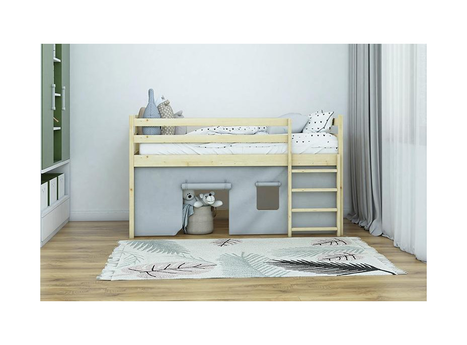 Detská vyvýšená posteľ z masívu borovice PORTO - 200x90 cm