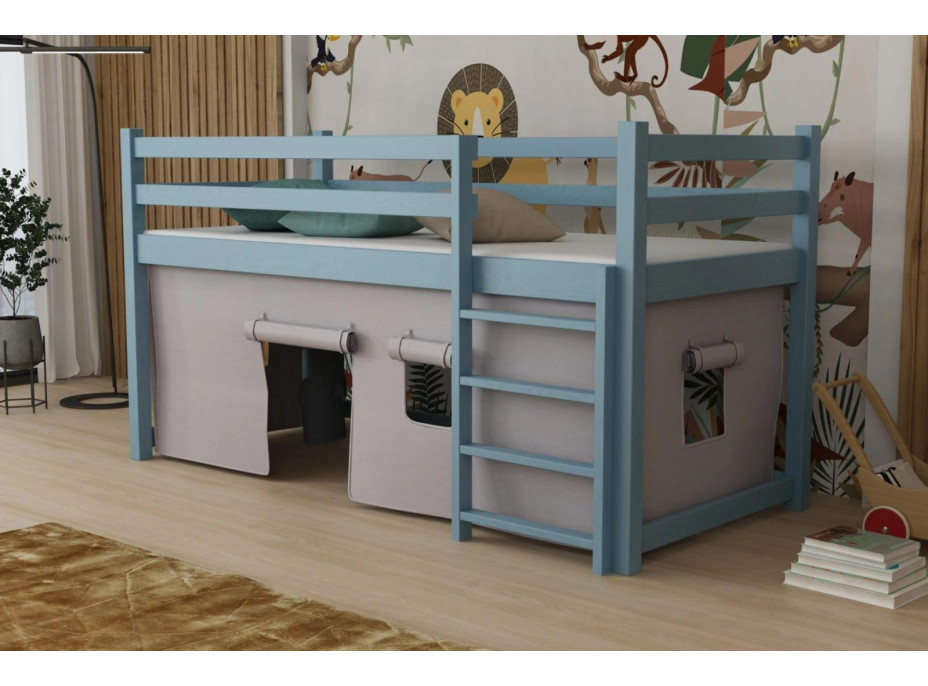 Detská vyvýšená posteľ z masívu borovice PORTO - 200x90 cm