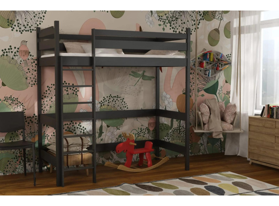 Detská vyvýšená posteľ z masívu borovice TEXAS - 200x90 cm