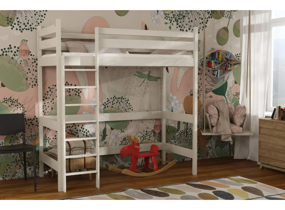 Detská vyvýšená posteľ z masívu borovice TEXAS - 200x90 cm