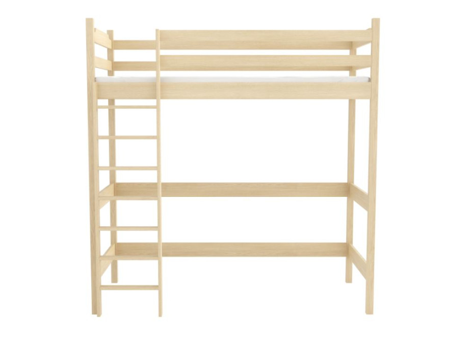 Detská vyvýšená posteľ z masívu borovice TEXAS - 200x90 cm