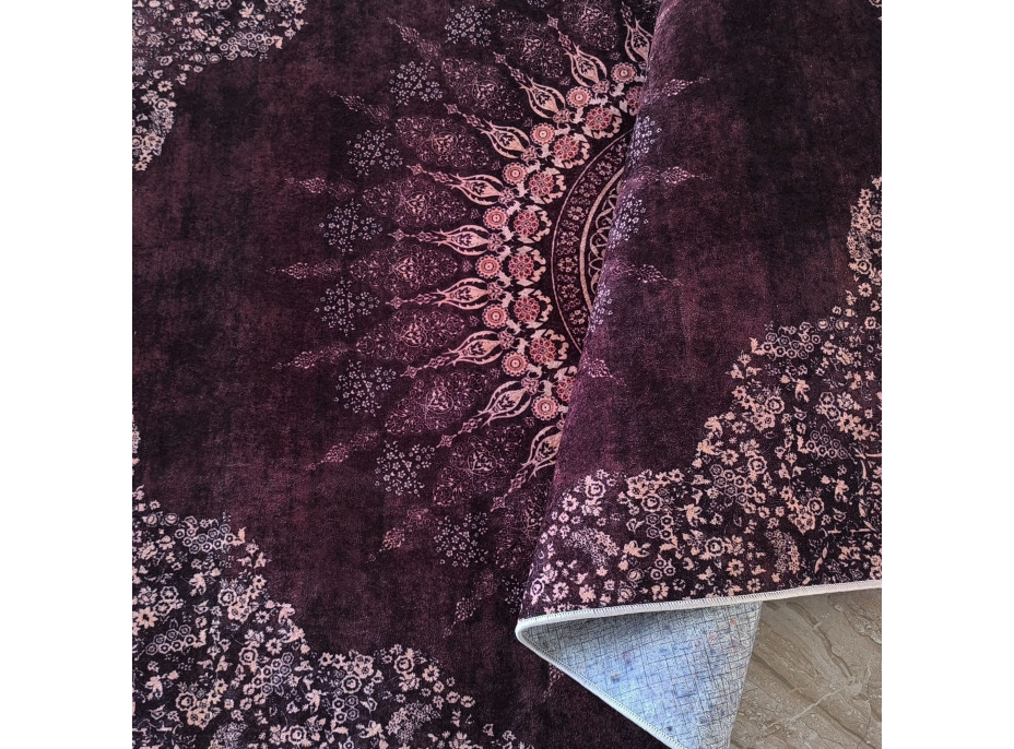 Kusový koberec HONOR New - Mandala - tmavo červený/ružový