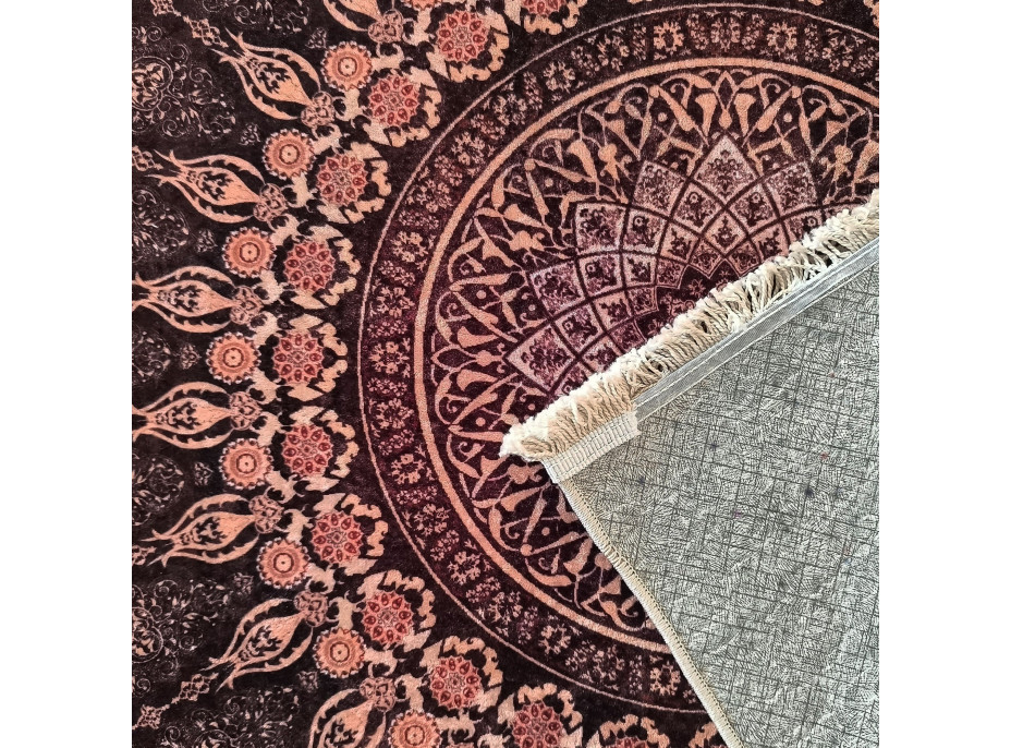Kusový koberec HONOR New - Mandala - tmavo červený/ružový