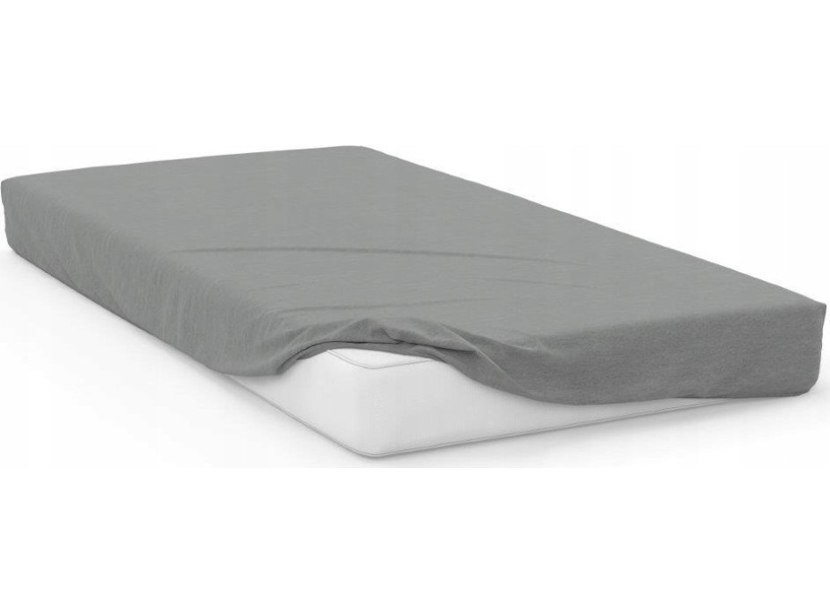 Jersey prestieradlo SOFT 200x160 cm + 25cm - tmavo šedé
