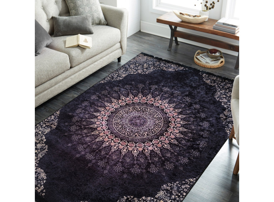 Kusový koberec HONOR New - Mandala - tmavomodrý/fialový